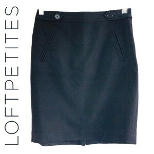 ANN Taylor Loft Black Ponte Pencil Skirt Size 2P